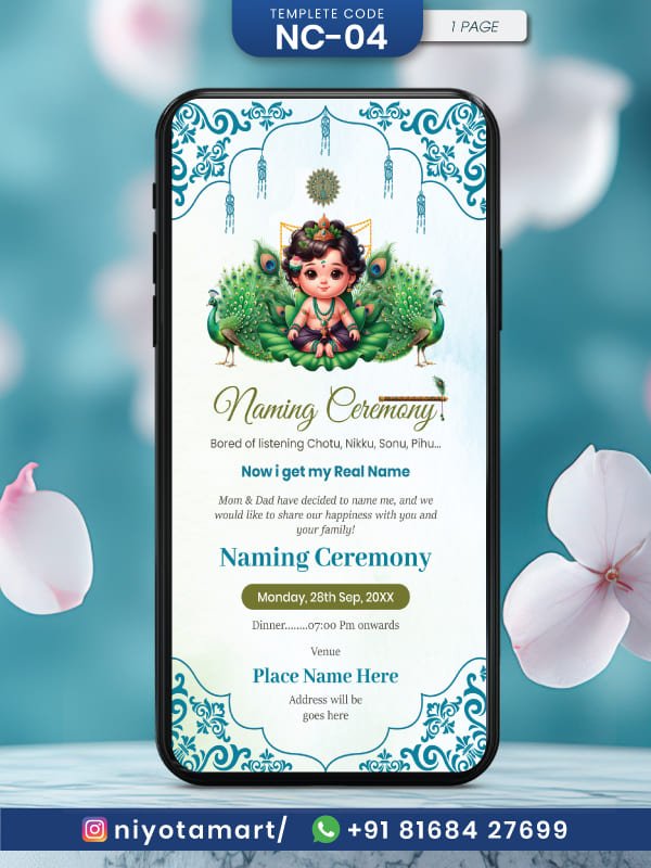 Vrindavan Garden Krishna Theme | Krishna Peacock Naming Ceremony | NC-04