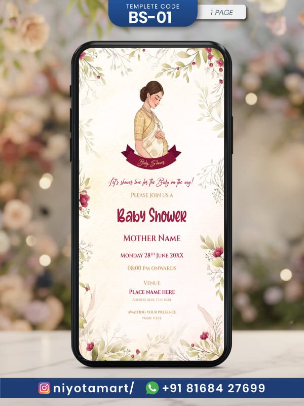 floral-baby-shower-invitation-indian-maternity-illustration-theme-bs-01