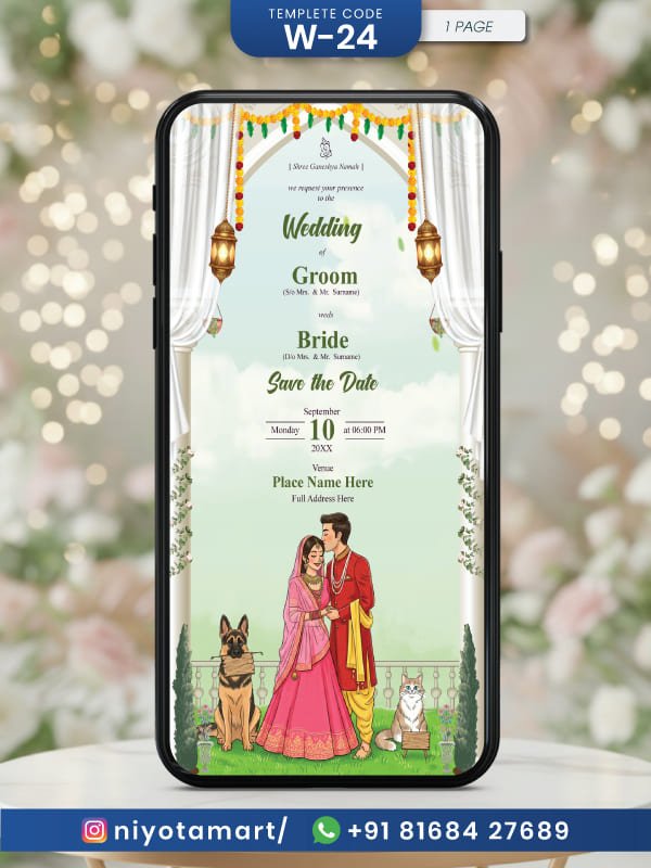 Save The Date Wedding Invitation Card | Elegant Garden | W-24